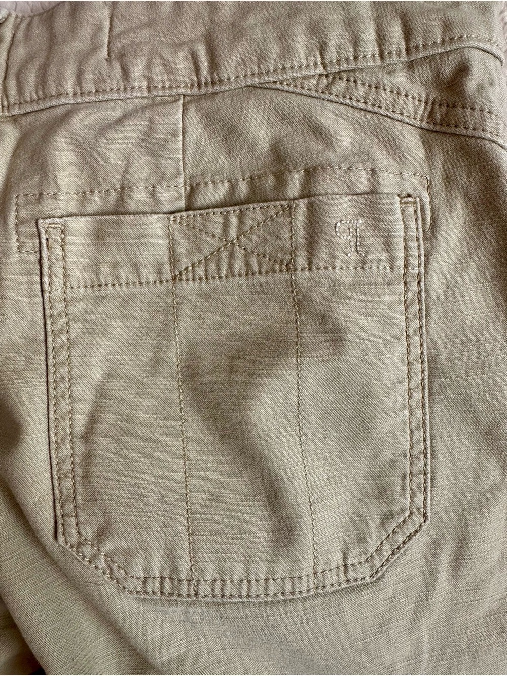 Pilcro Anthropologie The Wanderer Patchwork Pants Mid-Rise Khaki Beige Size 27 - Picture 10 of 15